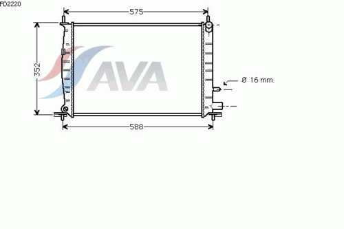 Радиатор охлаждения двигателя AVA QUALITY COOLING FD2220