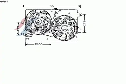 Вентилятор охлаждения радиатора двигателя AVA QUALITY COOLING FD7503
