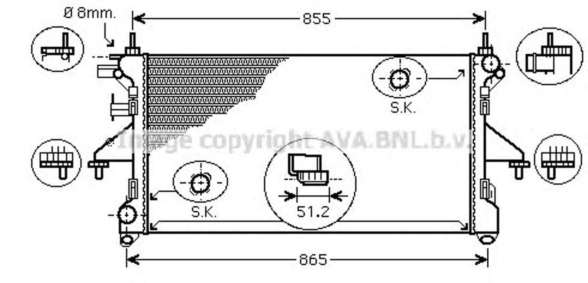 Радиатор охлаждения двигателя AVA QUALITY COOLING FT2398