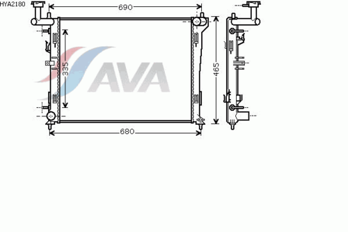 Радиатор охлаждения двигателя AVA QUALITY COOLING HYA2180