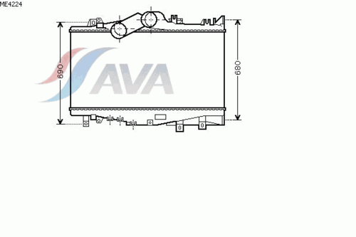 Охладитель воздуха промежуточный /интеркулер AVA QUALITY COOLING ME4224