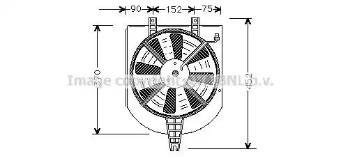 Вентилятор охлаждения радиатора двигателя AVA QUALITY COOLING MT7501