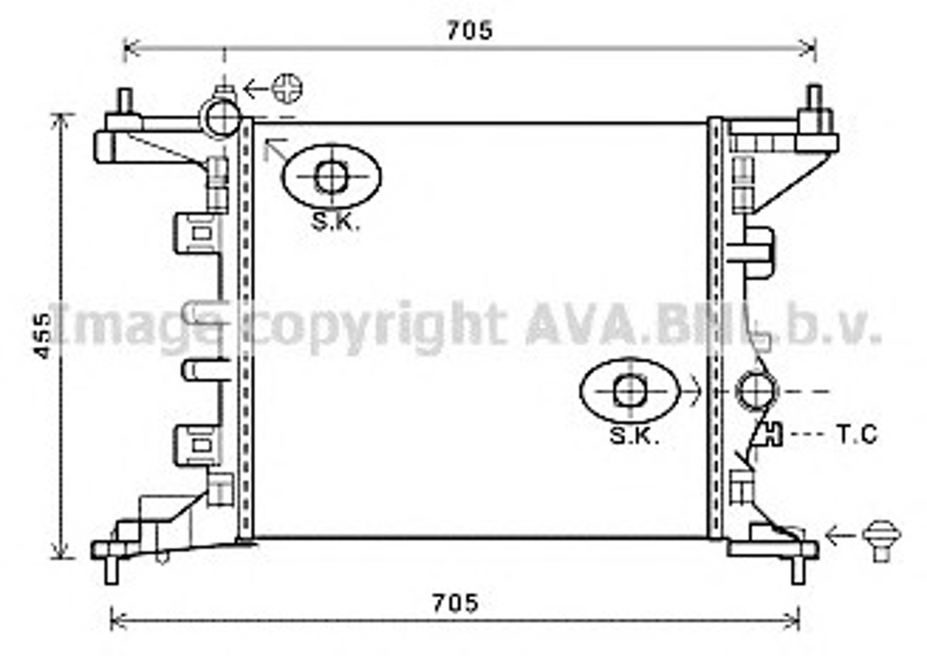 Радиатор охлаждения двигателя AVA QUALITY COOLING OL2568