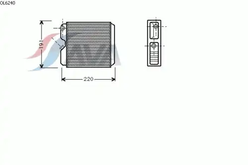 OL6240 AVA QUALITY COOLING Радиатор печки