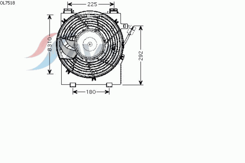 Вентилятор охлаждения радиатора двигателя AVA QUALITY COOLING OL7518