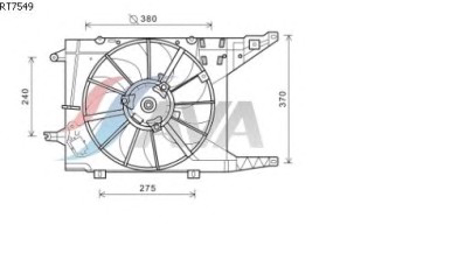 Вентилятор охлаждения радиатора двигателя AVA QUALITY COOLING RT7549