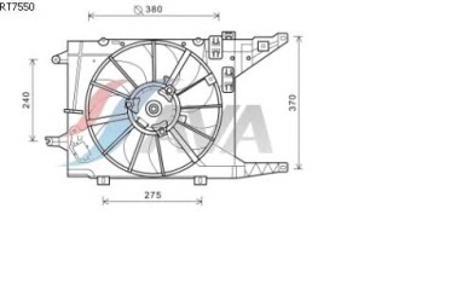 Вентилятор охлаждения радиатора двигателя AVA QUALITY COOLING RT7550