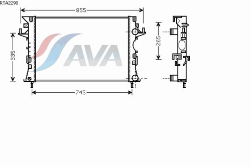 RTA2290 AVA QUALITY COOLING Радиатор системы охлаждения RENAULT: ESPACE IV JK0/1_ 2.0i 16V 02-, LAGUNA II BG0/1_ 1.6-2.0i/DCi/LPG/16V 01-, LAGUNA GRANDTOUR II KG0/1_ 1.6-2.0i/DCi/LPG/16V 01- МКПП