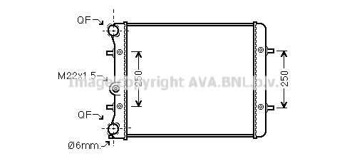 VN2152 AVA QUALITY COOLING Радиатор системы охлаждения SEAT: LEON 1M1 1.4i 16V/1.6i 99-06, TOLEDO II 1M2 1.4i 16V/1.6i 98-04  SKODA: OCTAVIA 1U2/1U5 1.4i 99-04  VW: BORA 1J2 1.4i 00-05 МКПП