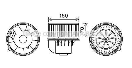 Вентилятор отопителя салона AVA QUALITY COOLING VN8354