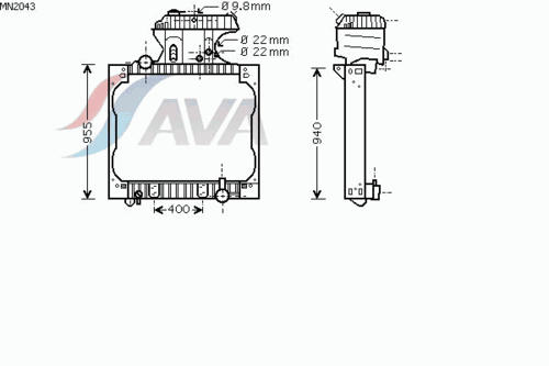 Радиатор системы охлаждения AVA QUALITY COOLING MN2043
