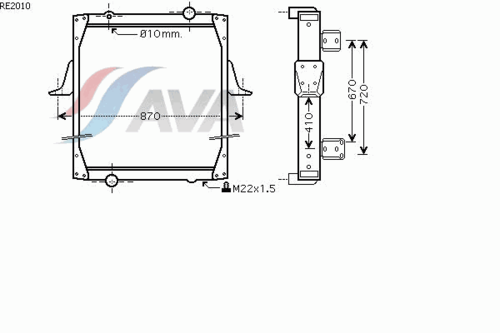 Радиатор системы охлаждения AVA QUALITY COOLING RE2010