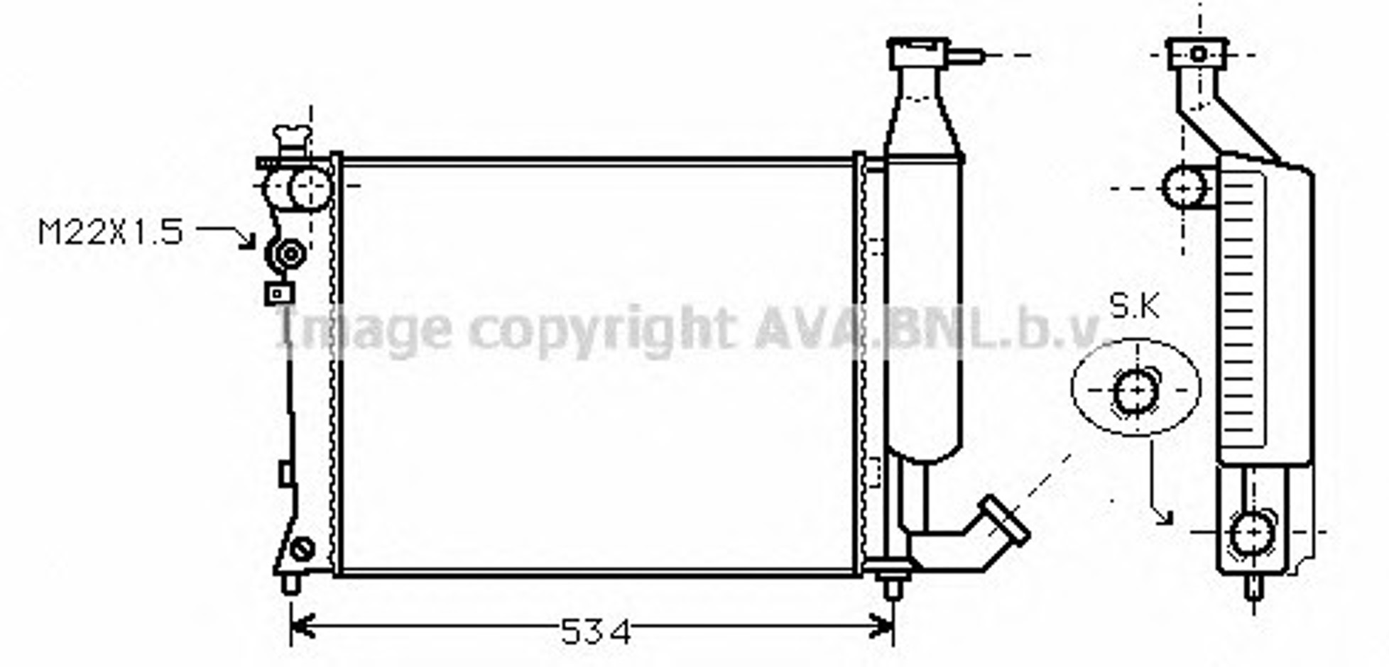 Радиатор системы охлаждения AVA QUALITY COOLING CNA2149