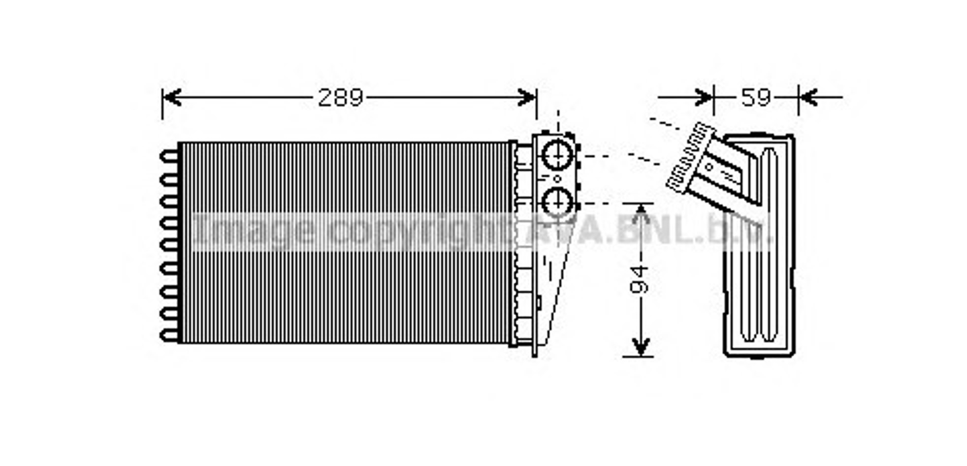 Радиатор отопителя AVA QUALITY COOLING PE6227