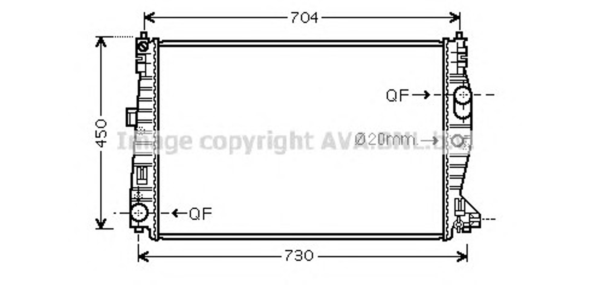 Радиатор системы охлаждения AVA QUALITY COOLING ALA2132