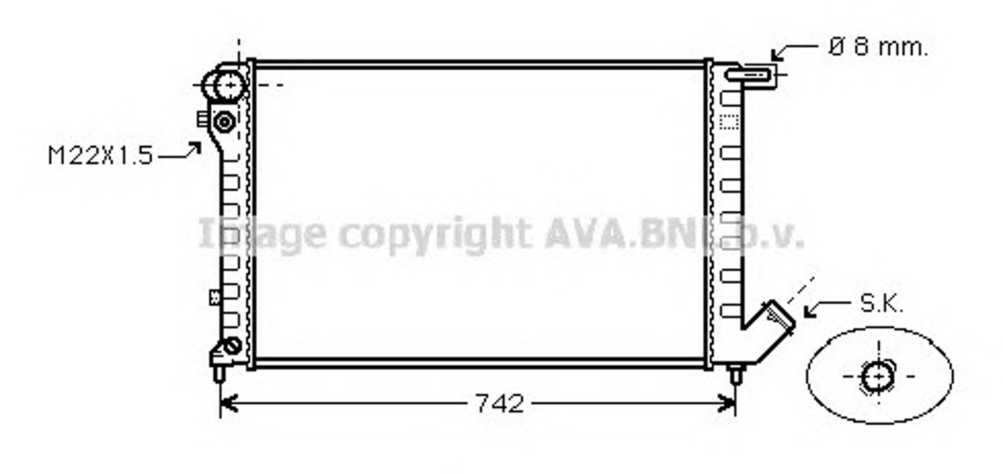 Радиатор системы охлаждения AVA QUALITY COOLING CNA2159