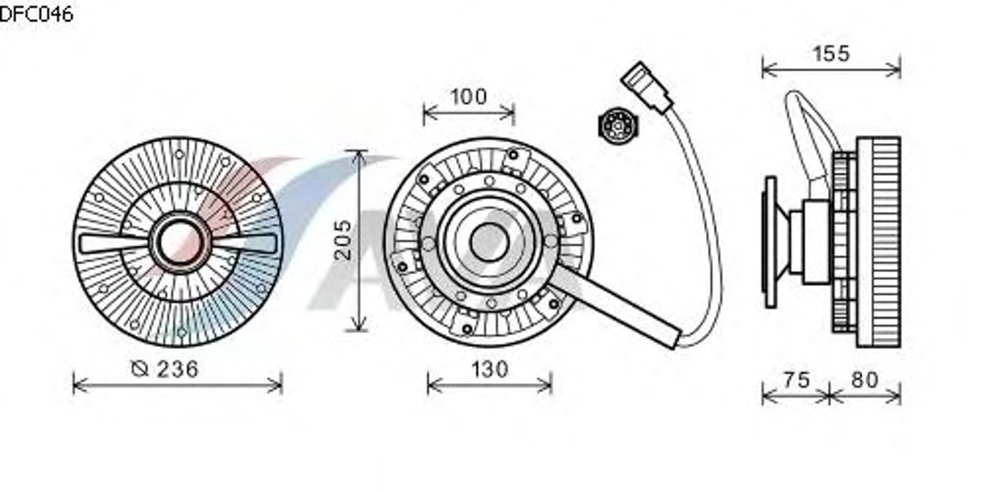 Сцепление вентилятор радиатора AVA QUALITY COOLING DFC046