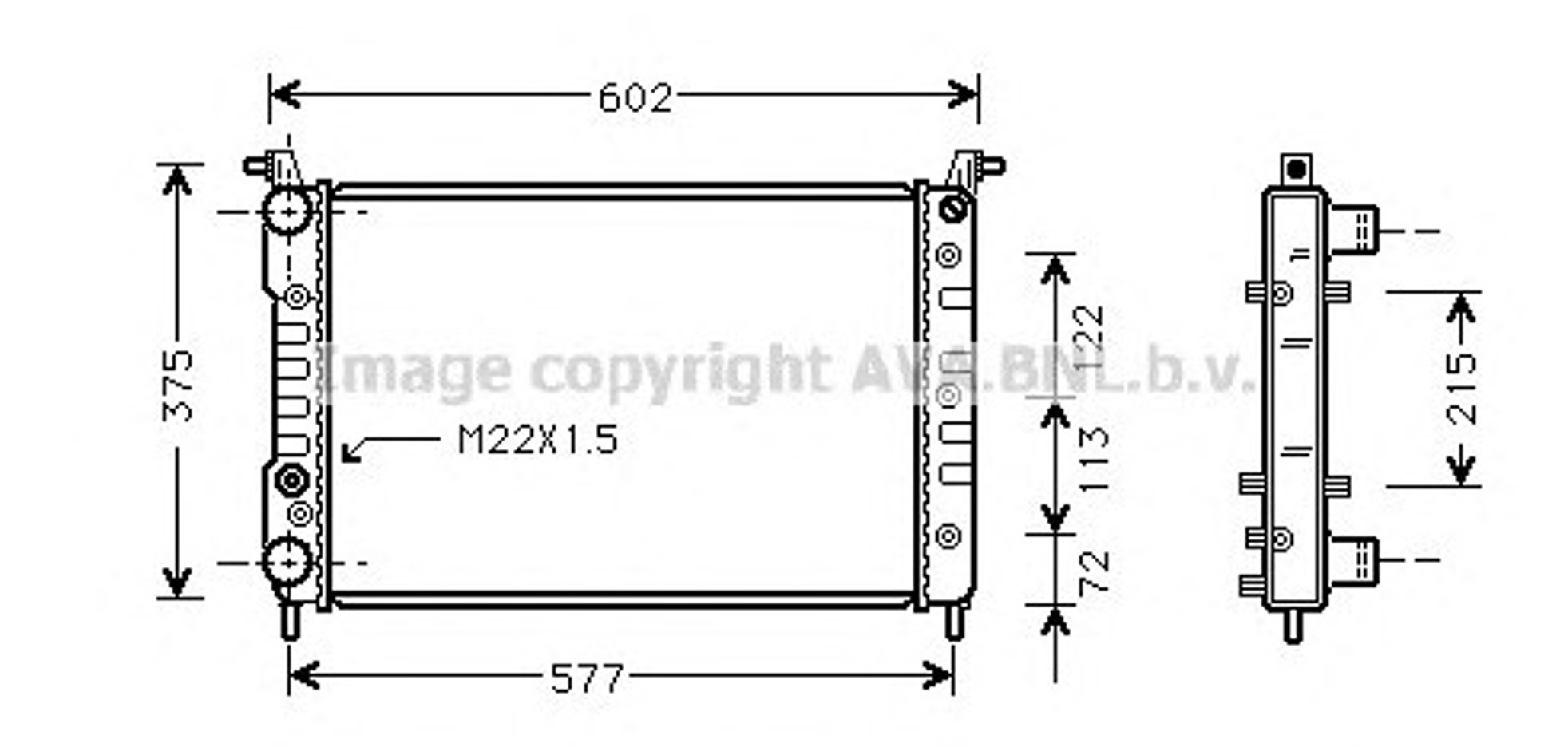 Радиатор системы охлаждения AVA QUALITY COOLING FT2225