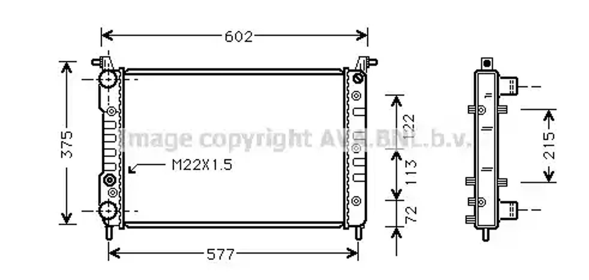Радиатор системы охлаждения AVA QUALITY COOLING FT2226