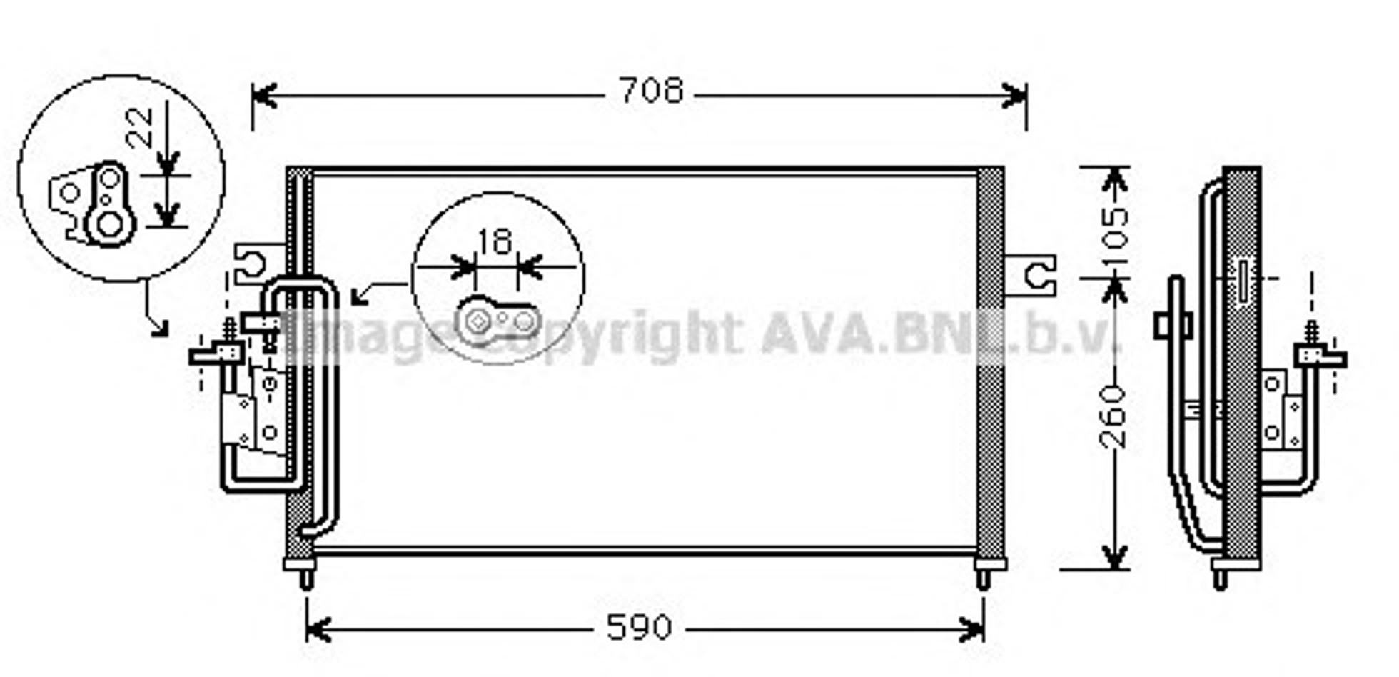 Радиатор кондиционера AVA QUALITY COOLING HY5059