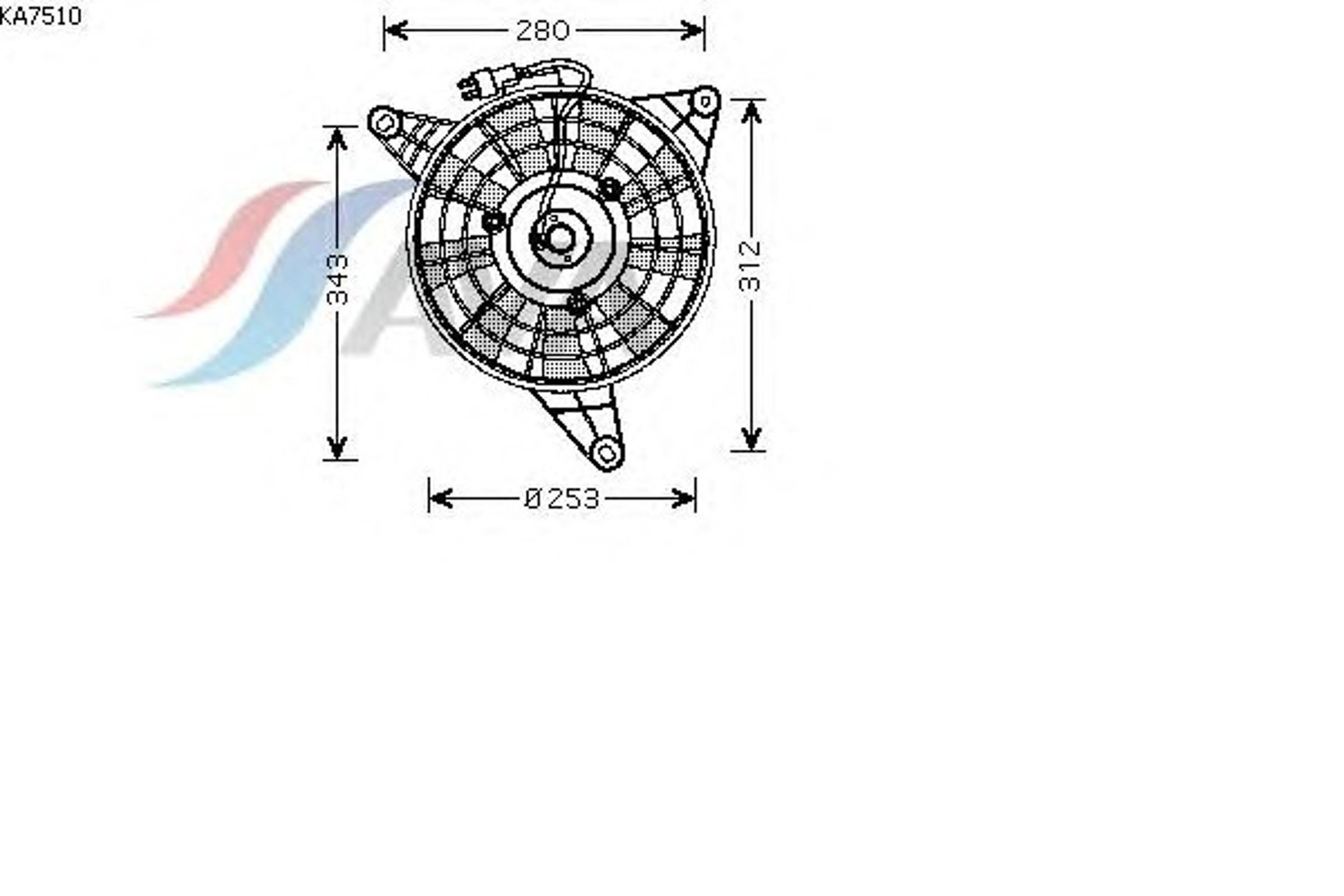 Вентилятор конденсатор кондиционера AVA QUALITY COOLING KA7510