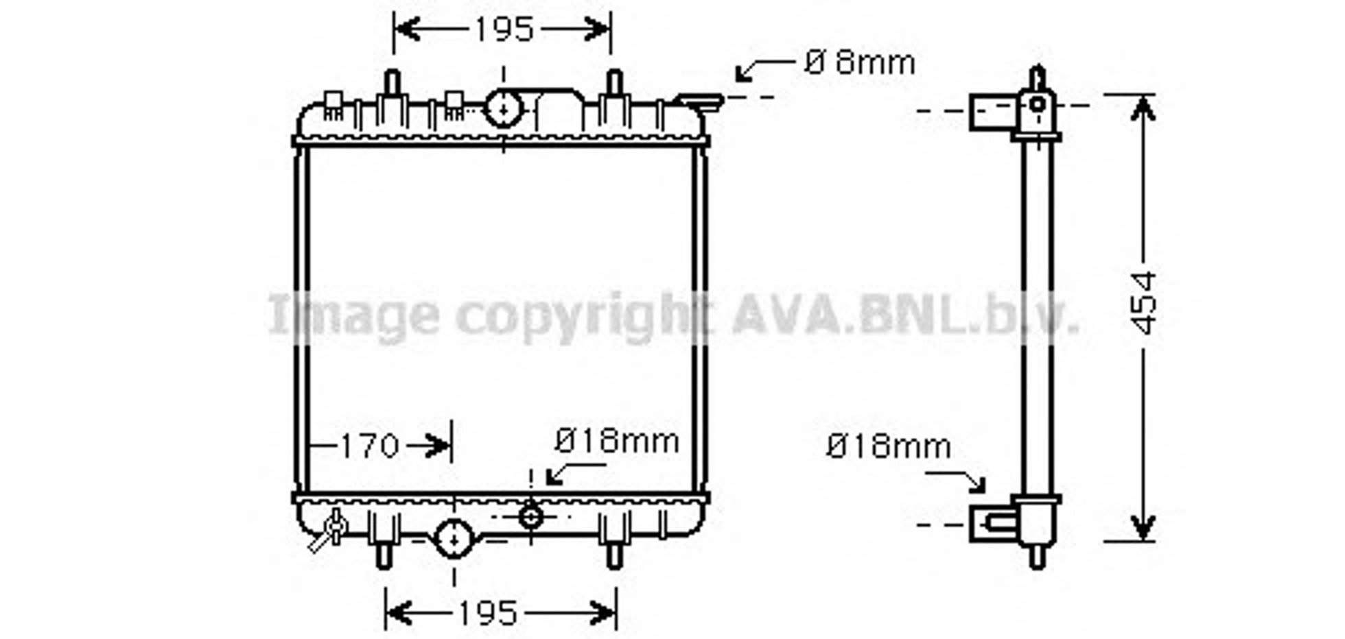 Радиатор системы охлаждения AVA QUALITY COOLING PEA2224