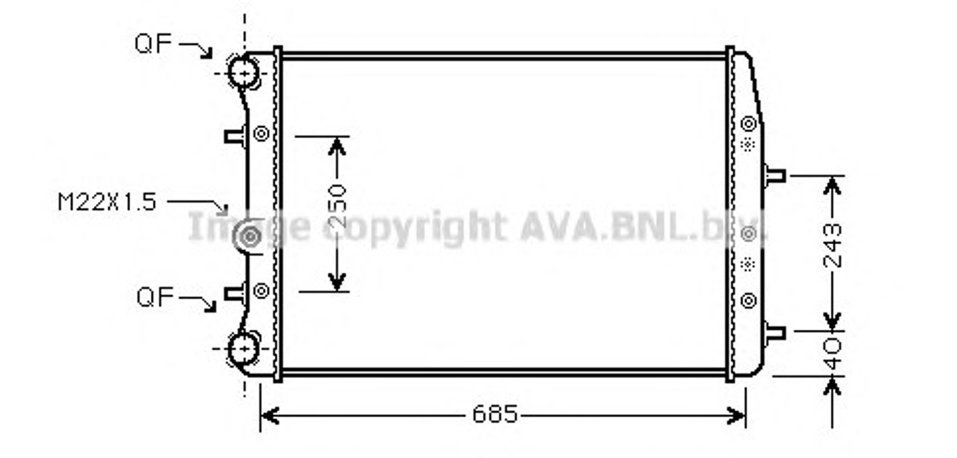 SAA2008 AVA QUALITY COOLING Радиатор системы охлаждения