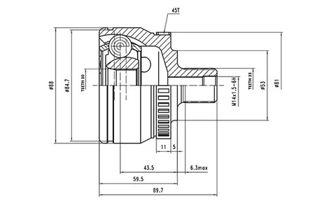 ШРУС AYWIPARTS AW1510013A