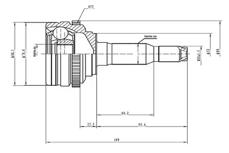 ШРУС AYWIPARTS AW1510040A