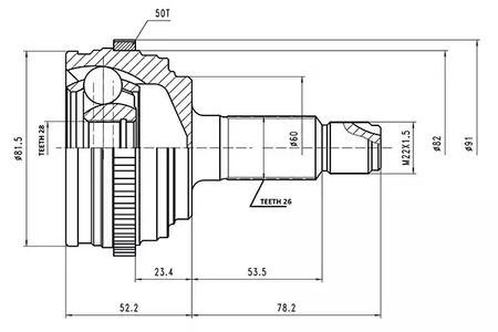 ШРУС AYWIPARTS AW1510053A