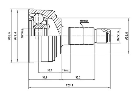 ШРУС AYWIPARTS AW1510140