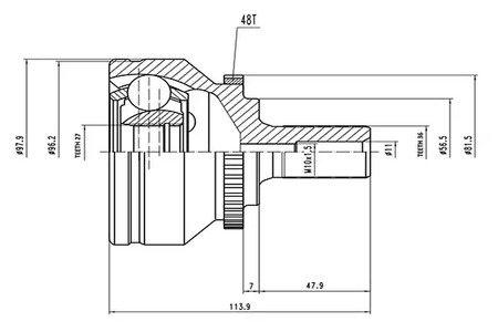 ШРУС AYWIPARTS AW1510715A