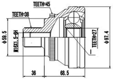 ШРУС AYWIPARTS AW1510757A