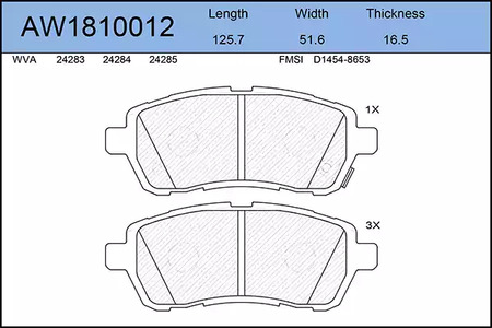 AW1810012 AYWIPARTS Тормозные колодки