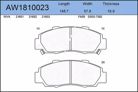 AW1810023 AYWIPARTS Тормозные колодки