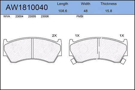 AW1810040 AYWIPARTS Тормозные колодки