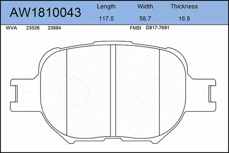 AW1810043 AYWIPARTS Тормозные колодки