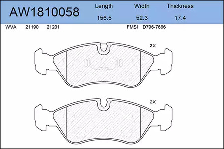 AW1810058 AYWIPARTS Тормозные колодки