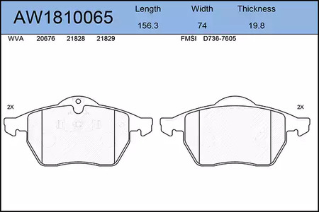 AW1810065 AYWIPARTS Тормозные колодки