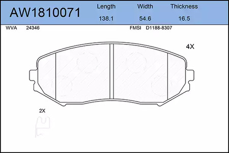 Тормозные колодки AYWIPARTS AW1810071