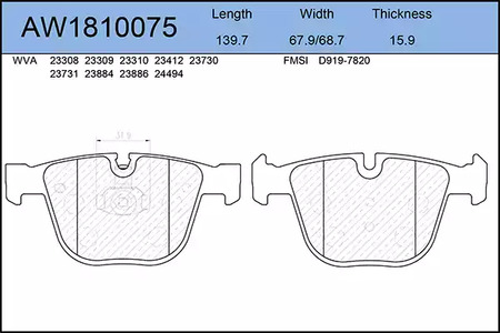 AW1810075 AYWIPARTS К-т дисков. тормоз. колодок