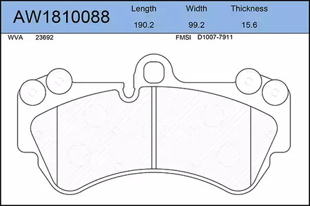 AW1810088 AYWIPARTS Тормозные колодки