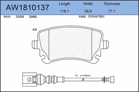 AW1810137 AYWIPARTS Тормозные колодки