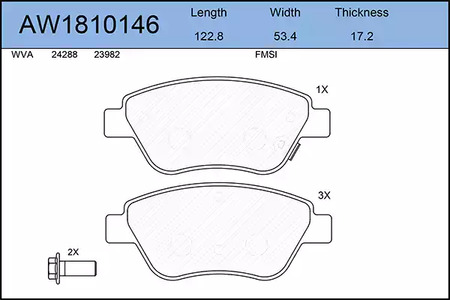 Тормозные колодки AYWIPARTS AW1810146