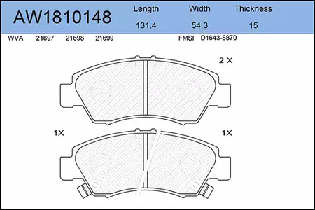AW1810148 AYWIPARTS Тормозные колодки