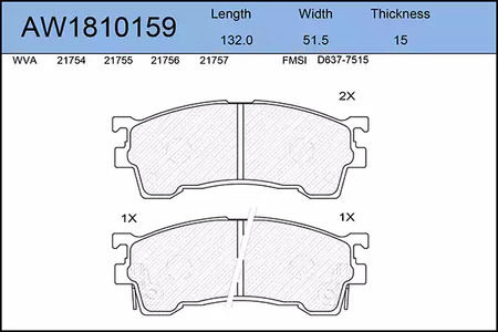 AW1810159 AYWIPARTS Тормозные колодки