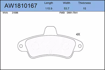 Тормозные колодки AYWIPARTS AW1810167