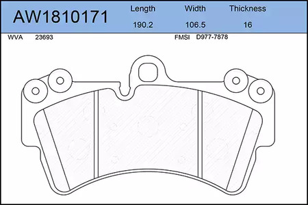 AW1810171 AYWIPARTS Тормозные колодки