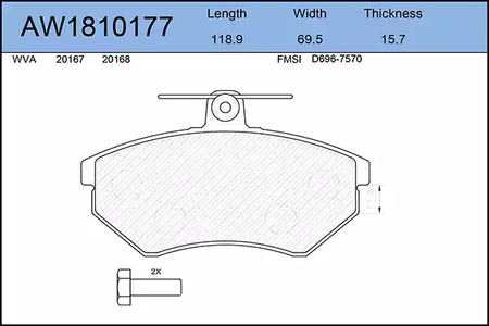 Тормозные колодки AYWIPARTS AW1810177