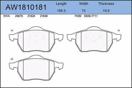 AW1810181 AYWIPARTS Тормозные колодки